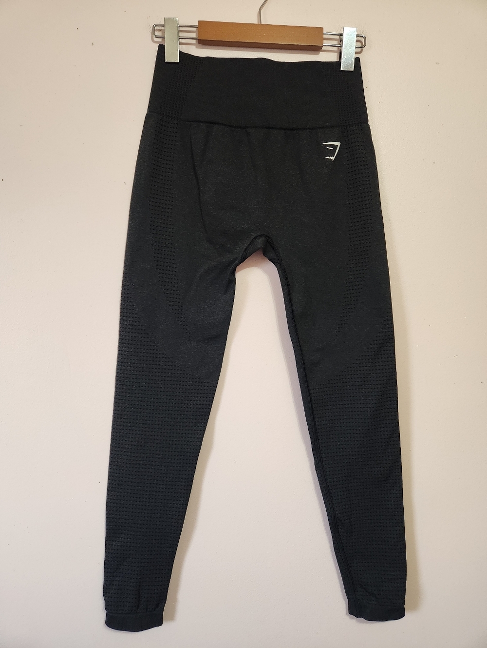 Gymshark Energy+ Seamless Leggings Black/Dark Marl High Waist Squat-Proof Size M
